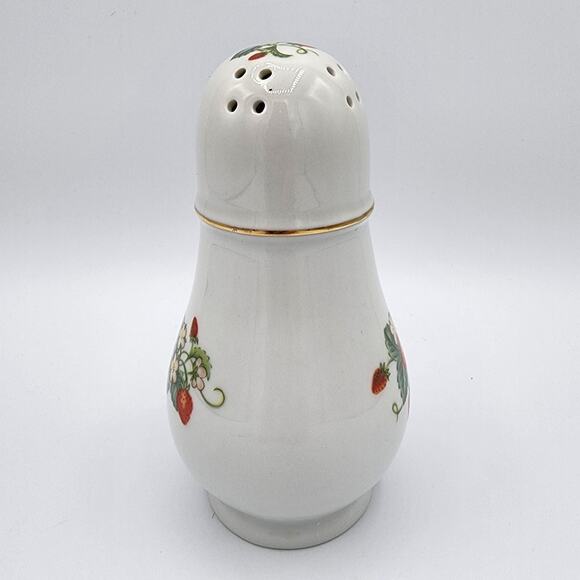 Vintage Avon 1978 Fine Porcelain 22K Gold Trim Red Strawberry Tall Sugar Shaker - Picture 3 of 7
